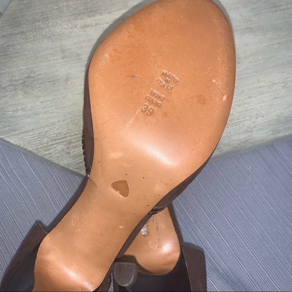 Flawless Moschino Brown Suede Round Toe Heel 39 - Picture 7 of 12